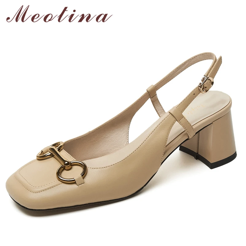 Meotina Shoes Women Genuine Leather Sandals Metal Decoration High Heel Sandals Square Toe Thick Heel Ladies Footwear Summer
Meotina Shoes Women Genuine Leather Sandals Metal Decoration High Heel Sandals Square Toe Thick Heel Ladies Footwear Summer