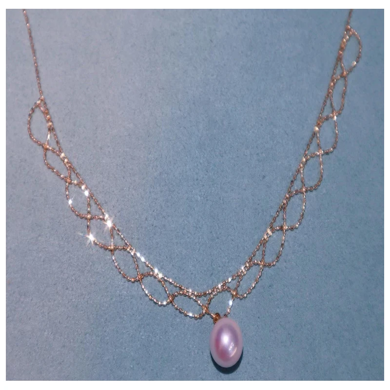 Fairy imported lace necklace 18k gold imported flash bead chain, adjustable, natural Japanese akoya seawater pearl 8-9mm
Fairy imported lace necklace 18k gold imported flash bead chain, adjustable, natural Japanese akoya seawater pearl 8-9mm