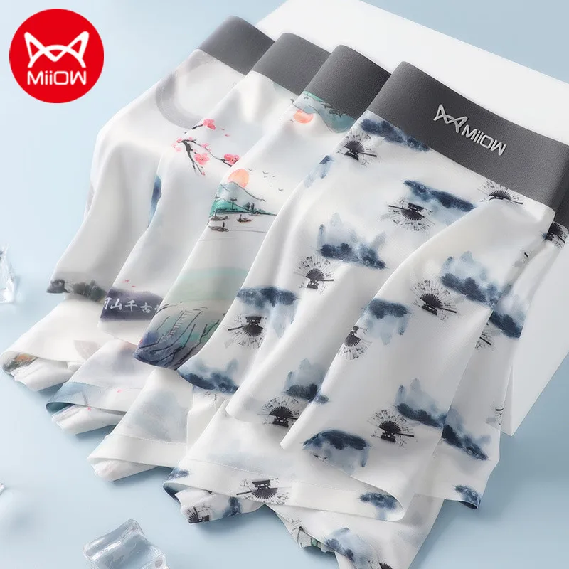 MiiOW 1pc Men Print Underwear Boxershorts Ice Silk Seamless Boxer Shorts Cotton Crotch Male Panties Transpatent Sexy Underpants
MiiOW 1pc Men Print Underwear Boxershorts Ice Silk Seamless Boxer Shorts Cotton Crotch Male Panties Transpatent Sexy Underpants