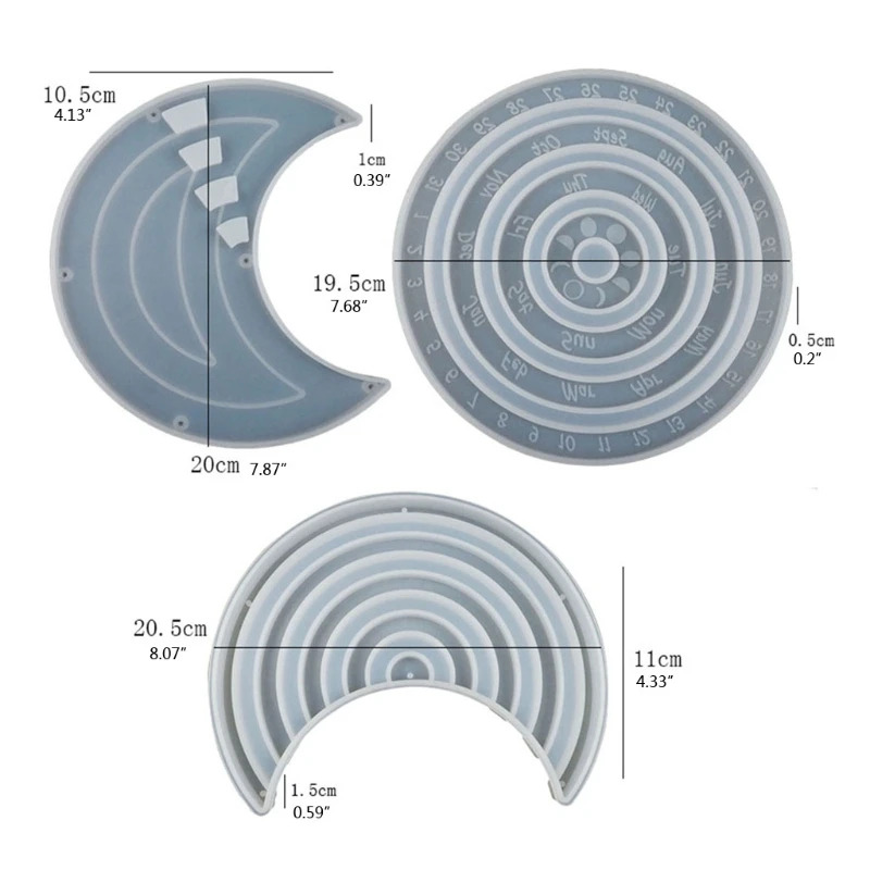 3Pcs DIY Perpetual Calendar Resin Mold Rotatable Circular Wall Calendar Silicone Mold Adjustable Perpetual Calendar Mold
3Pcs DIY Perpetual Calendar Resin Mold Rotatable Circular Wall Calendar Silicone Mold Adjustable Perpetual Calendar Mold