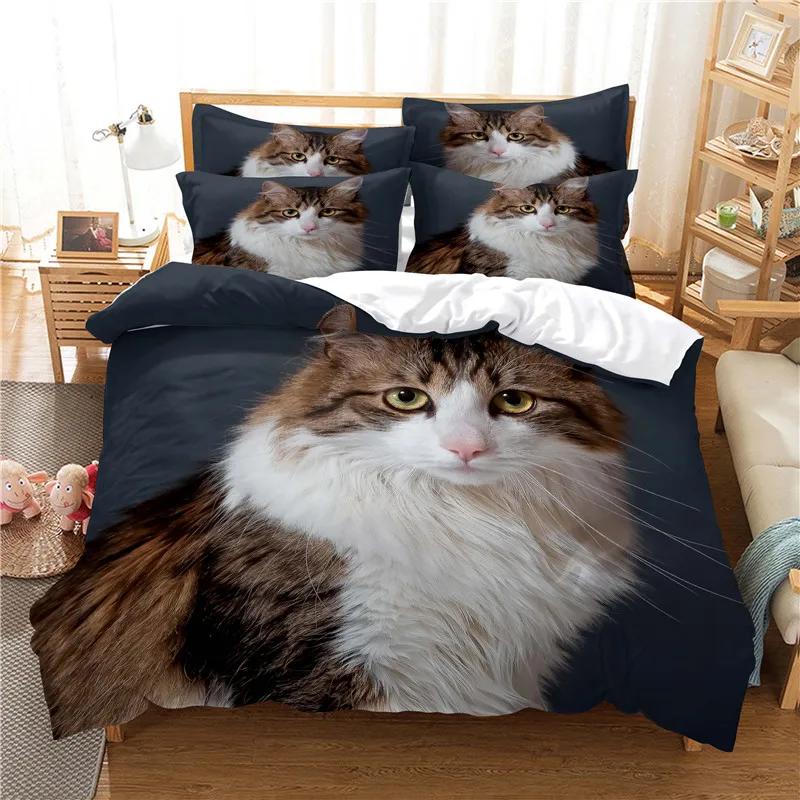 Lovely Cat Bedding Set Duvet Cover Set 3d Bedding Digital Printing Bed Linen Queen Size Bedding Set Fashion Design 
Lovely Cat Bedding Set Duvet Cover Set 3d Bedding Digital Printing Bed Linen Queen Size Bedding Set Fashion Design