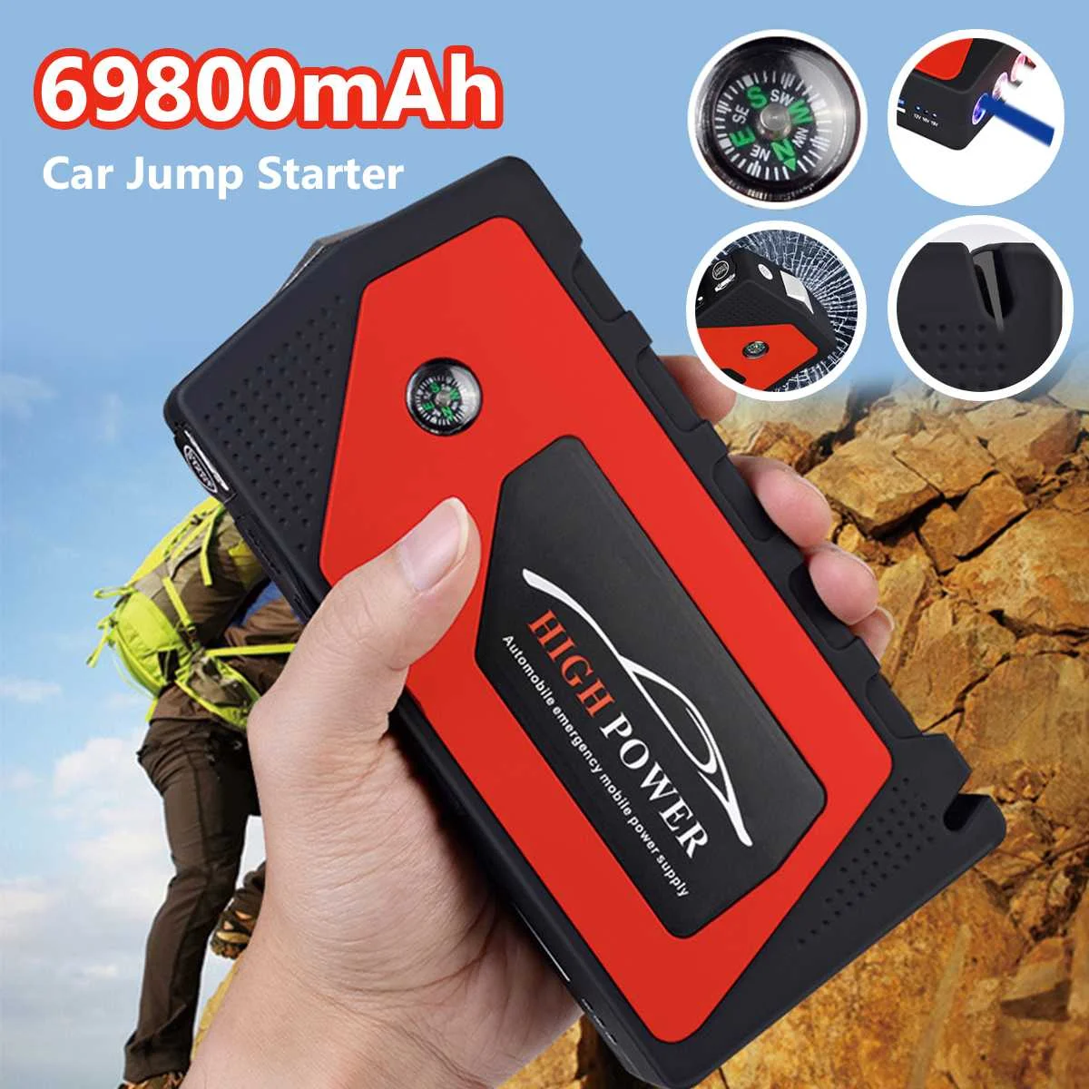 Super Portable Car Jump Starter 69800mAh Power Bank 12V Emergency Car Battery Booster For Petrol Diesel Car Starting Device
Super Portable Car Jump Starter 69800mAh Power Bank 12V Emergency Car Battery Booster For Petrol Diesel Car Starting Device