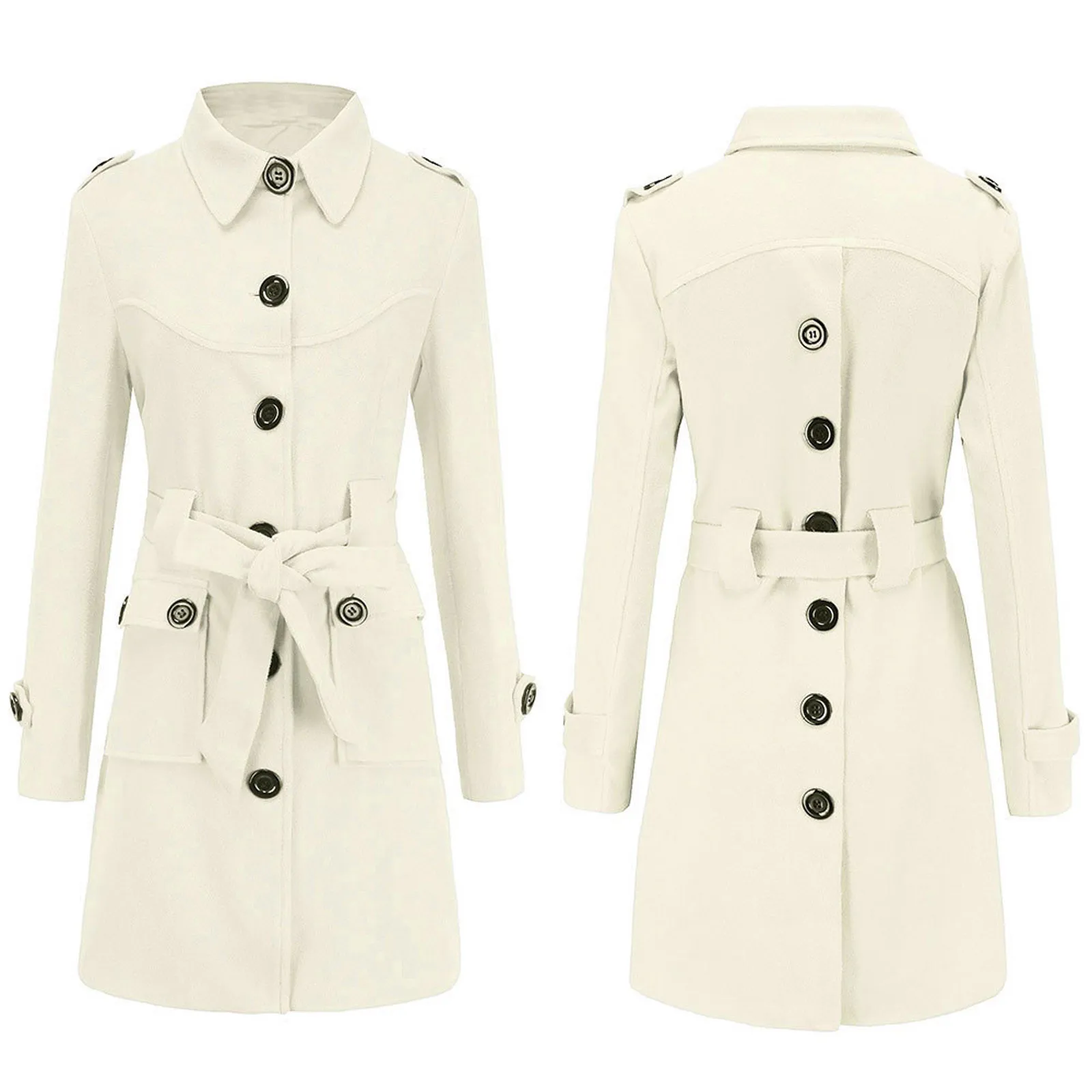 Winter Coat Women Trench Overcoat Belt Outwear Woolen Warm Jacket Women's Coat Coat
Winter Coat Women Trench Overcoat Belt Outwear Woolen Warm Jacket Women's Coat Coat