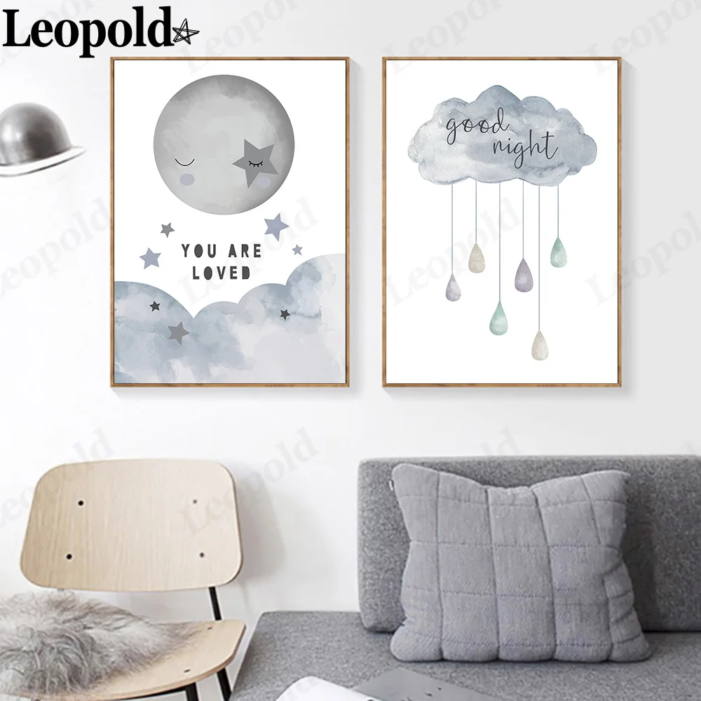 Modern Cartoon Canvas Poster Good Night Cloud Moon Star Painting Wall Art Kindergarten Children Room Decoration
Modern Cartoon Canvas Poster Good Night Cloud Moon Star Painting Wall Art Kindergarten Children Room Decoration