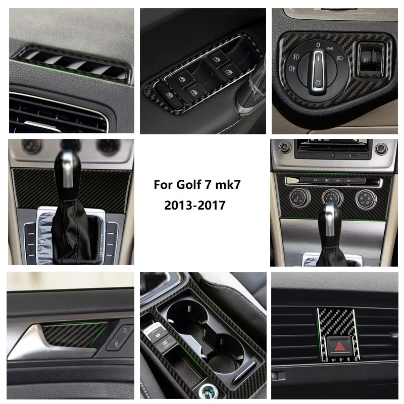 Real Carbon Fiber Car Interior Air Condition Head Light Water Cup Window Lift Gear Shift Panel Cover For VW Golf 7 MK7 VII 13-17
Real Carbon Fiber Car Interior Air Condition Head Light Water Cup Window Lift Gear Shift Panel Cover For VW Golf 7 MK7 VII 13-17