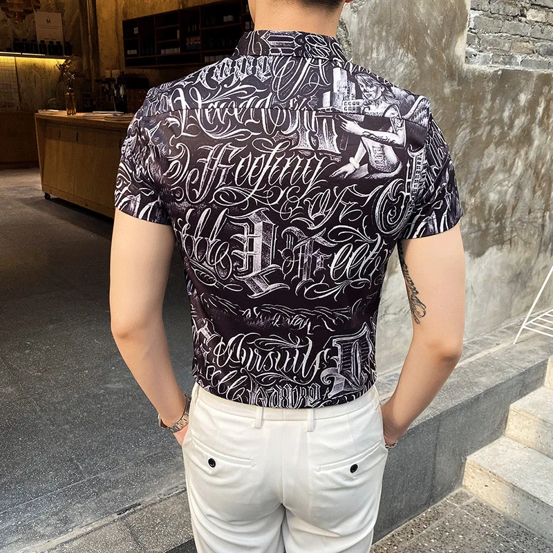 Men's Short Sleeve Shirt 2020 Summer New Trendy Men Increased Size Personality English Printed Slim Short Sleeve Casual Shirts
Men's Short Sleeve Shirt 2020 Summer New Trendy Men Increased Size Personality English Printed Slim Short Sleeve Casual Shirts