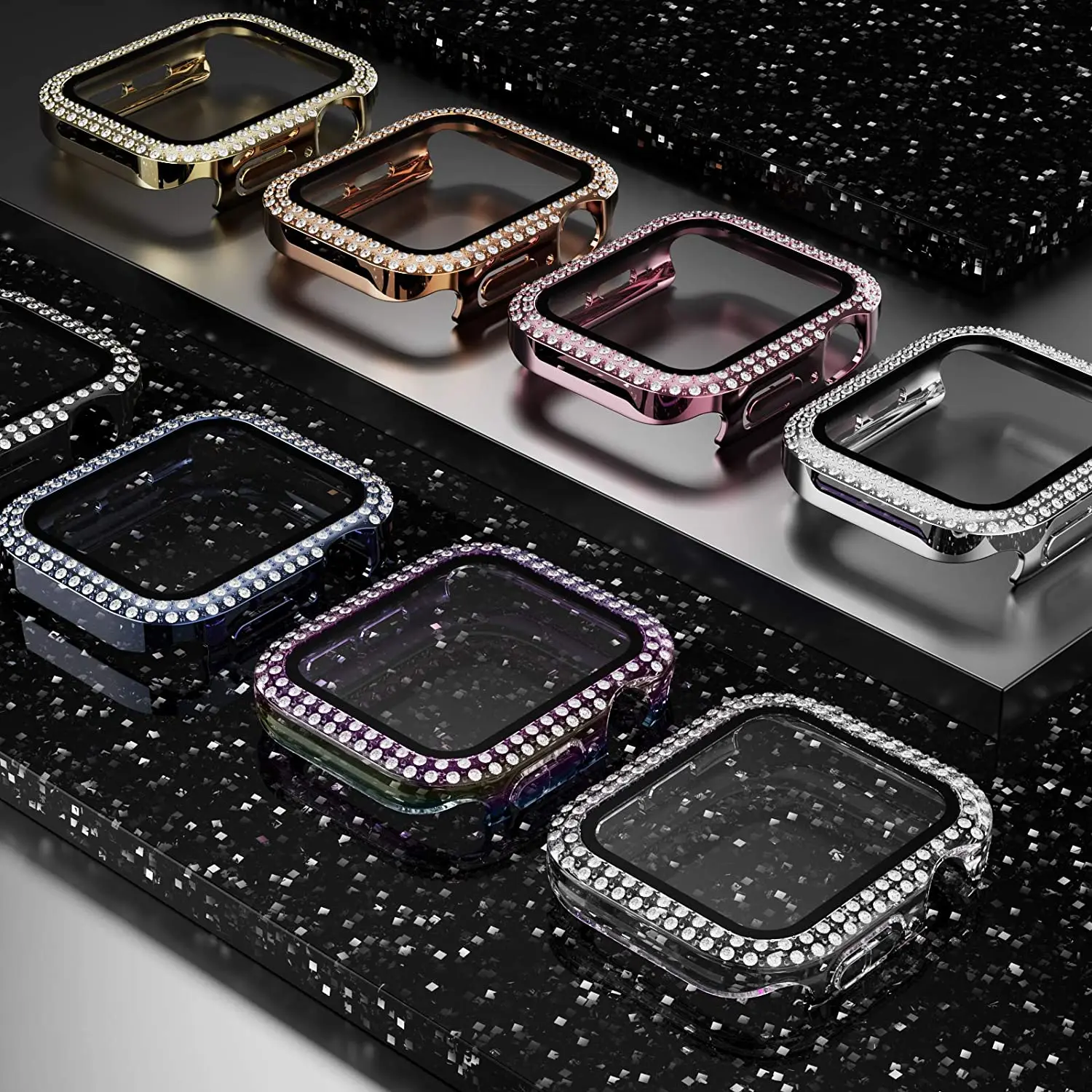 Алмазный чехол для Apple watch 40 мм 42 38 аксессуары блестящий бампер защитный iWatch серии