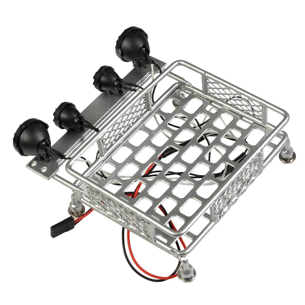 AXSPEED Aluminum 1:10 RC Car Parts Roof Luggage Rack with LED Light Bar for AXIAL SCX10 1/10 RC Rock Crawler Car
AXSPEED Aluminum 1:10 RC Car Parts Roof Luggage Rack with LED Light Bar for AXIAL SCX10 1/10 RC Rock Crawler Car