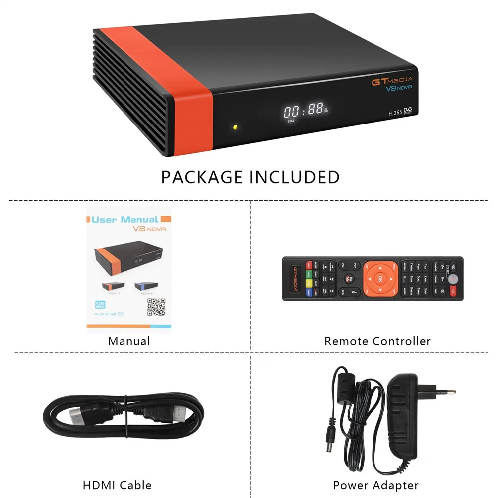 DVB-S2 Gtmedia V8 NOVA satellite tv receiver Full HD 1080P Spain Brazil warehouse h.265 GTMedia V8 NOVA Built in wifi GTmedia V9
DVB-S2 Gtmedia V8 NOVA satellite tv receiver Full HD 1080P Spain Brazil warehouse h.265 GTMedia V8 NOVA Built in wifi GTmedia V9