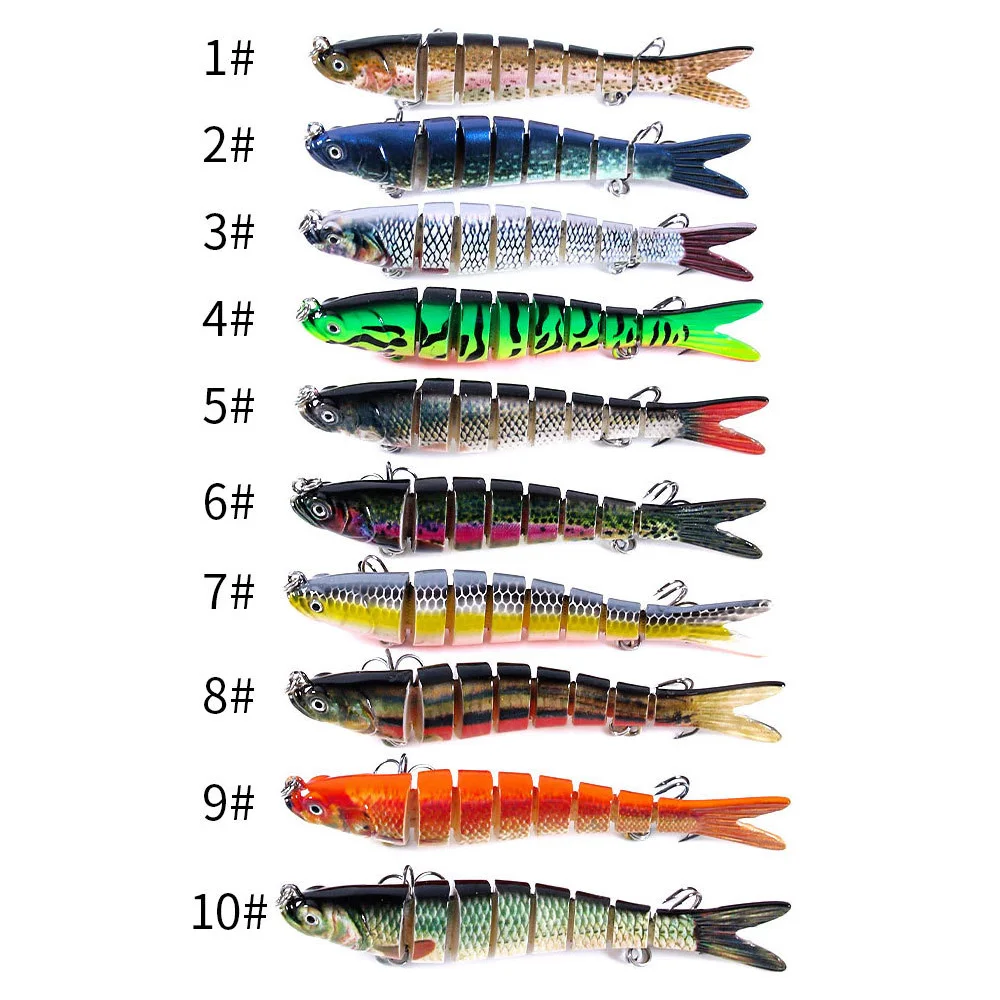 10 Colors 10cm 11g Wobblers 8 Segments Fishing Lures Hard Bait Fishing Tackle For Bass Pesca 2020 Multi Jointed Swimbait
10 Colors 10cm 11g Wobblers 8 Segments Fishing Lures Hard Bait Fishing Tackle For Bass Pesca 2020 Multi Jointed Swimbait