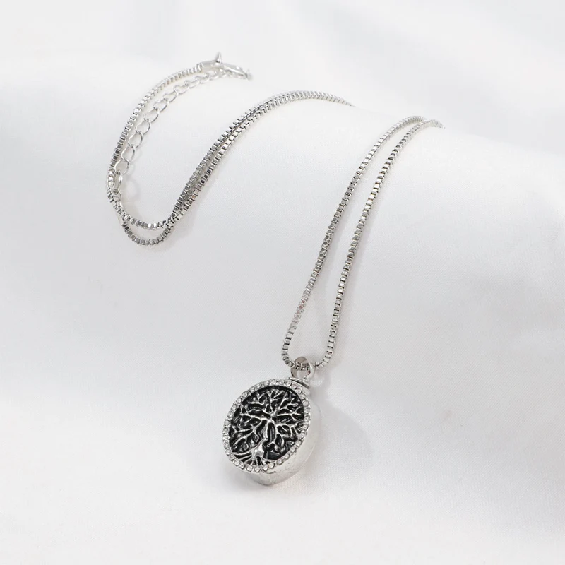 Tree Memorial Necklace Urn Pendant Personalized Simple Necklace Tree of Life Memory Round Small Pendant Necklace Silver Color
Tree Memorial Necklace Urn Pendant Personalized Simple Necklace Tree of Life Memory Round Small Pendant Necklace Silver Color