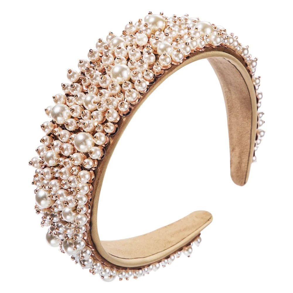 Baroque Pearls Beads Headbands Full Pearl Padded Hair Hoop Sequins Headbands Women Hair Accessories Gold Vintage Headwear
Baroque Pearls Beads Headbands Full Pearl Padded Hair Hoop Sequins Headbands Women Hair Accessories Gold Vintage Headwear