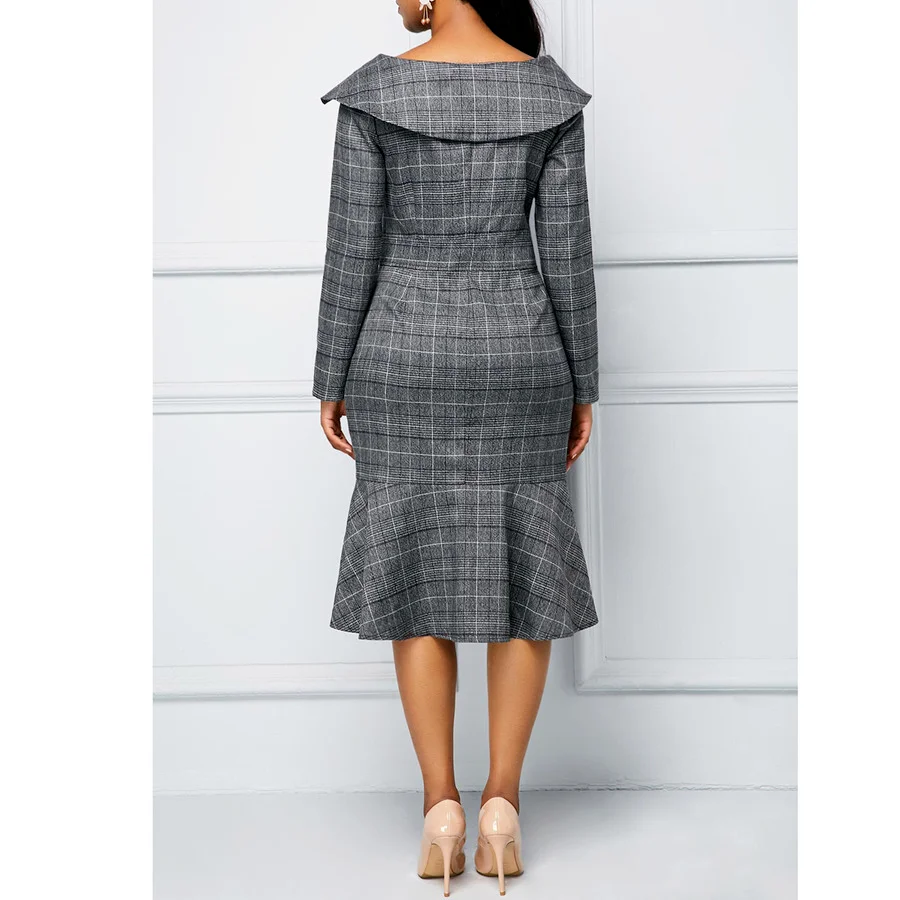 New Office Work Dress for Women Autumn Formal Button Long Sleeve Business Slim Fit Dress Women Robe Femme Plus Size 5XL
New Office Work Dress for Women Autumn Formal Button Long Sleeve Business Slim Fit Dress Women Robe Femme Plus Size 5XL