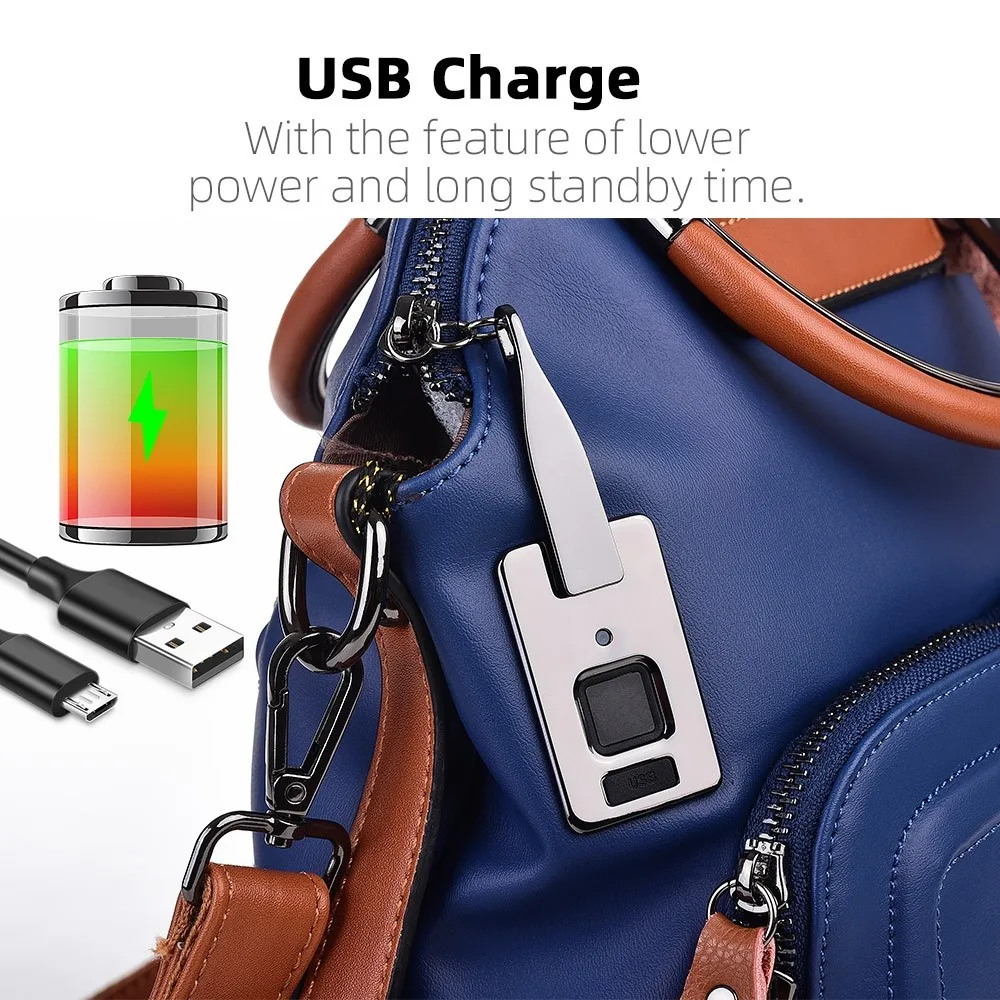 Pure blue ladies fashion satchel handbag girls backpack with fingerprint lock fingerprint identification to protect privacy
Pure blue ladies fashion satchel handbag girls backpack with fingerprint lock fingerprint identification to protect privacy