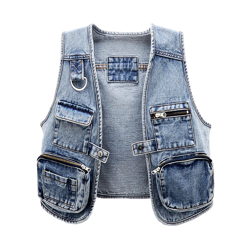 Women's Spring Autumn Sleeveless Vintage Pocket Blue Denim Vest Female Winter Plus Size Short Waistcoat 5XL TB345
Women's Spring Autumn Sleeveless Vintage Pocket Blue Denim Vest Female Winter Plus Size Short Waistcoat 5XL TB345