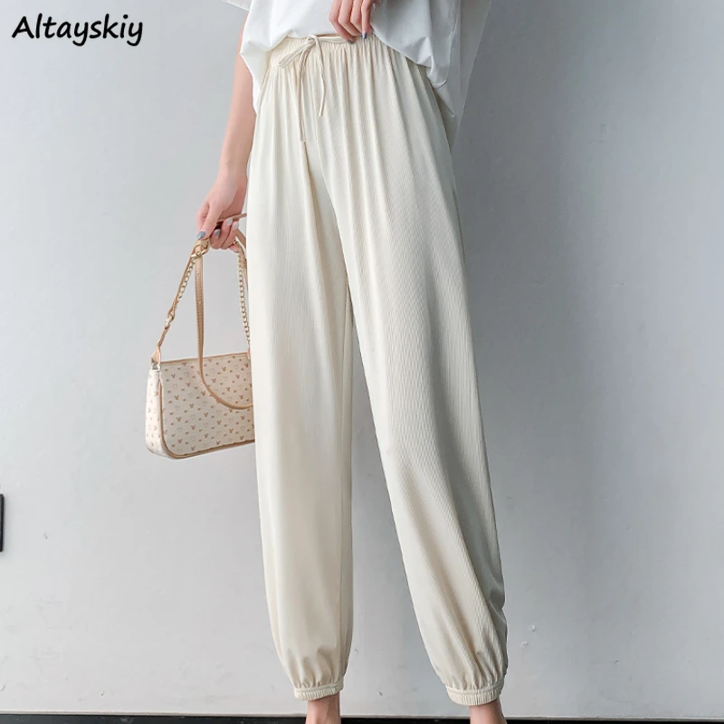 Women Solid Casual Pants Comfort Breathable Ankle Length Fashion Daily Bloomers Summer Teenagers Elasticity Females Trousers Hot
Women Solid Casual Pants Comfort Breathable Ankle Length Fashion Daily Bloomers Summer Teenagers Elasticity Females Trousers Hot