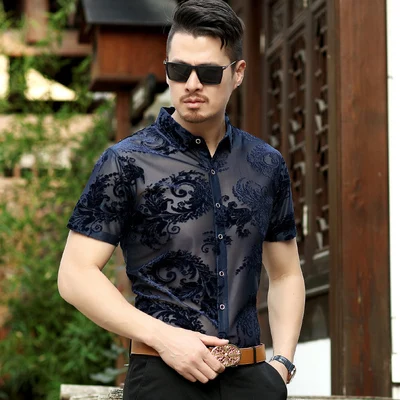 Flower Floral Lace Shirt Men 2019 Luxury Embroidery Men Transparent Dress Shirts Club Party Prom Sexy Social Shirt Chemise Homme
Flower Floral Lace Shirt Men 2019 Luxury Embroidery Men Transparent Dress Shirts Club Party Prom Sexy Social Shirt Chemise Homme