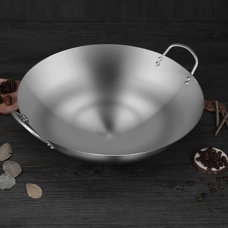 Stainless Steel Wok Thickened Single Bottom Uncoated Domestic And Commercial Induction Cooker Universal Less Lampblack Cookware
Stainless Steel Wok Thickened Single Bottom Uncoated Domestic And Commercial Induction Cooker Universal Less Lampblack Cookware