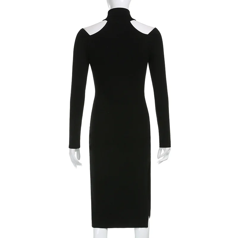 Woman Dress Midi Slim High Split Long Sleeve Turtleneck Hollow Out Dresses For Party 2021 Spring Fall Fashion Y2k 90s Clothes
Woman Dress Midi Slim High Split Long Sleeve Turtleneck Hollow Out Dresses For Party 2021 Spring Fall Fashion Y2k 90s Clothes