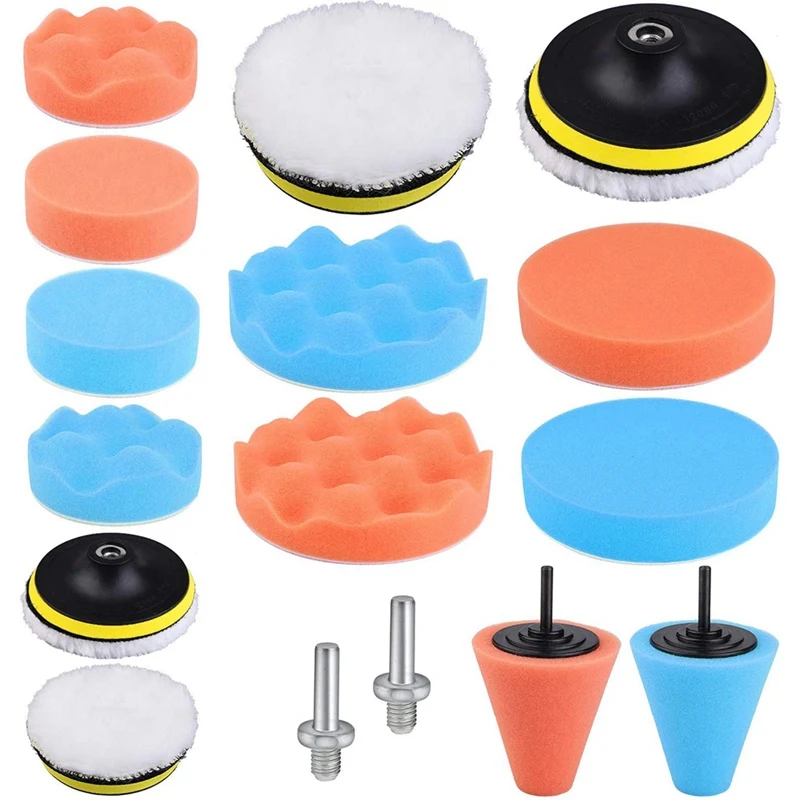 16 Pack Car Polishing Sponge Kits Polishing Pads Sponge Buffing Pads Waxing Pads Polishing Pads Set with Drill Adapter
16 Pack Car Polishing Sponge Kits Polishing Pads Sponge Buffing Pads Waxing Pads Polishing Pads Set with Drill Adapter
