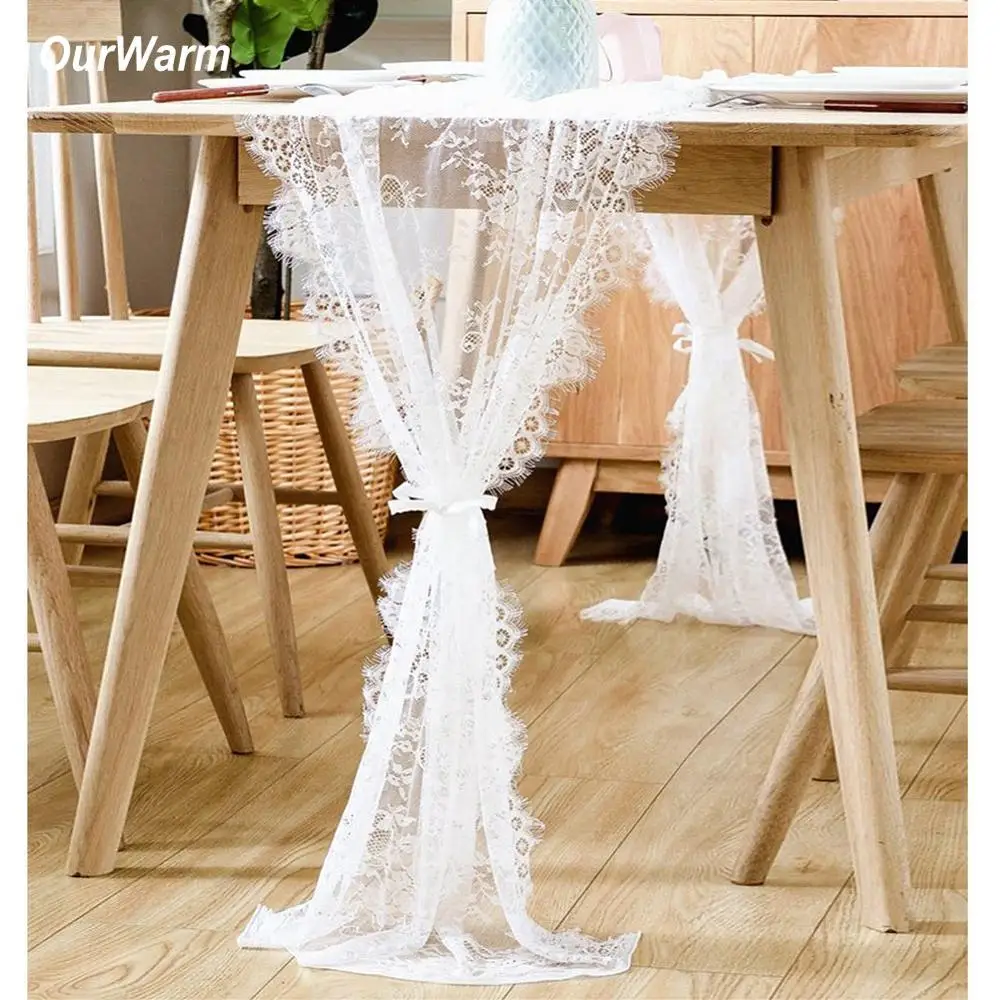 Скатерть кружевная в стиле бохо 35 х300 см|lace table runner|table runner whitewhite lace |