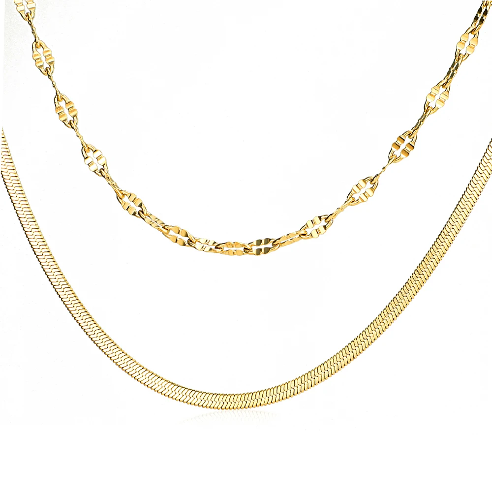 Statement Snake Chain Multi-Layer Necklace for Women 14K Gold Plated Stainless Steel Chokers Collier Femme Fashion Jewelry Gift
Statement Snake Chain Multi-Layer Necklace for Women 14K Gold Plated Stainless Steel Chokers Collier Femme Fashion Jewelry Gift