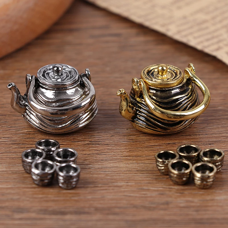 6pcs 1: 12 Dollhouse Furniture Miniature Teapot Cup Plate 1 teapot with lid+ 5 Cups Dining Ware Toy Metal Tea Set
6pcs 1: 12 Dollhouse Furniture Miniature Teapot Cup Plate 1 teapot with lid+ 5 Cups Dining Ware Toy Metal Tea Set