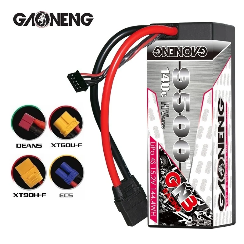 Аккумулятор GNB GAONENG 9500 мАч 4S 15,2 в 140C Hardcase, перезаряжаемая батарея XT90 для 1:8 1/8 RC Car Four Drive Off-Road Boat
Аккумулятор GNB GAONENG 9500 мАч 4S 15,2 в 140C Hardcase, перезаряжаемая батарея XT90 для 1:8 1/8 RC Car Four Drive Off-Road Boat