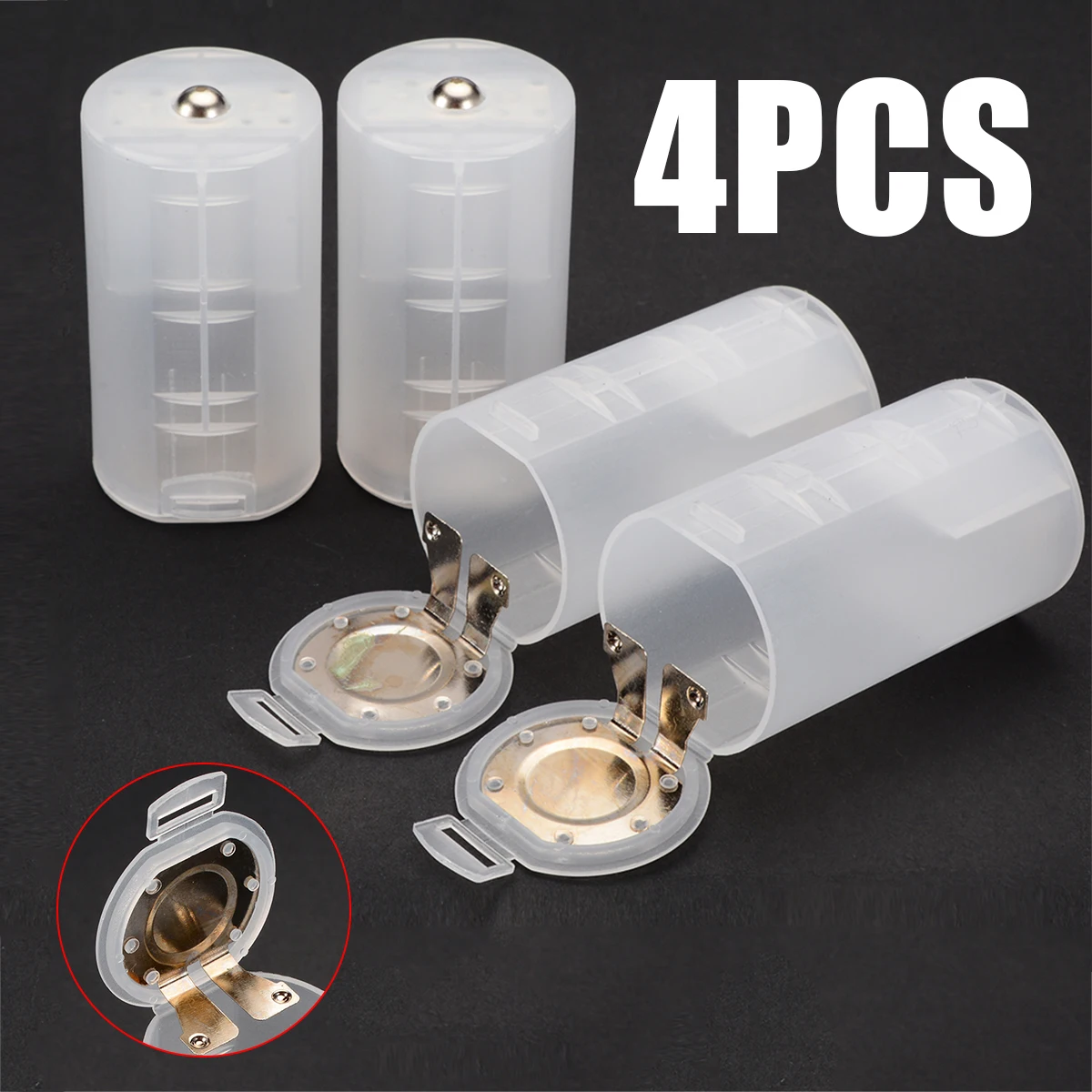 Mayitr 4pcs 2x AA to D Size Battery Adapter High Quality AA TO D Battery Converter Holder Switcher Case Box 59 x 32mm 
Mayitr 4pcs 2x AA to D Size Battery Adapter High Quality AA TO D Battery Converter Holder Switcher Case Box 59 x 32mm