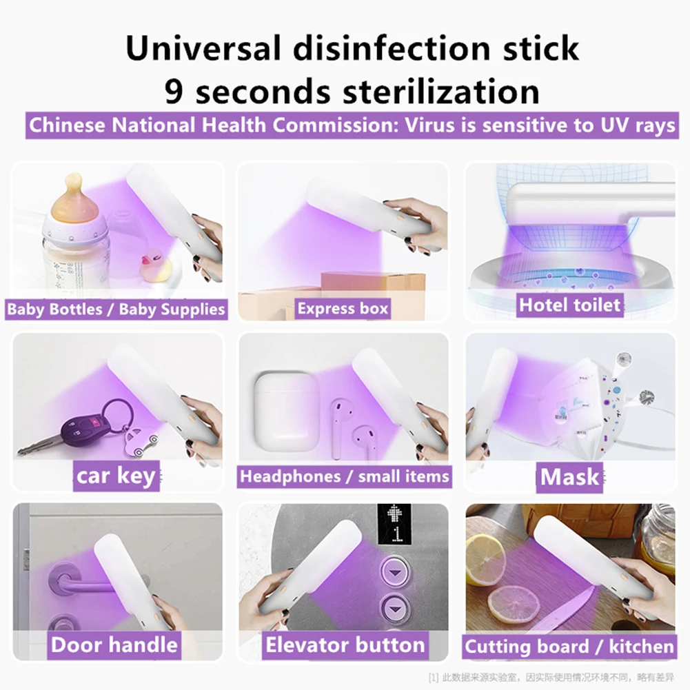 99.99% Disinfect Portable UVC Mini UV Sanitizer Handheld UV Light Disinfection Lamps For Home Office Travel 
99.99% Disinfect Portable UVC Mini UV Sanitizer Handheld UV Light Disinfection Lamps For Home Office Travel