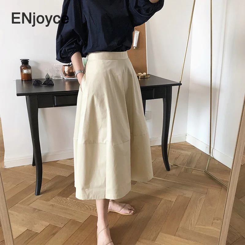 Women Casual Cotton Midi Big Umbrella Skirt High Waist Front Pockets Ladies Spring Summer Skirts Fashion Loose Big Hem Skirt
Women Casual Cotton Midi Big Umbrella Skirt High Waist Front Pockets Ladies Spring Summer Skirts Fashion Loose Big Hem Skirt