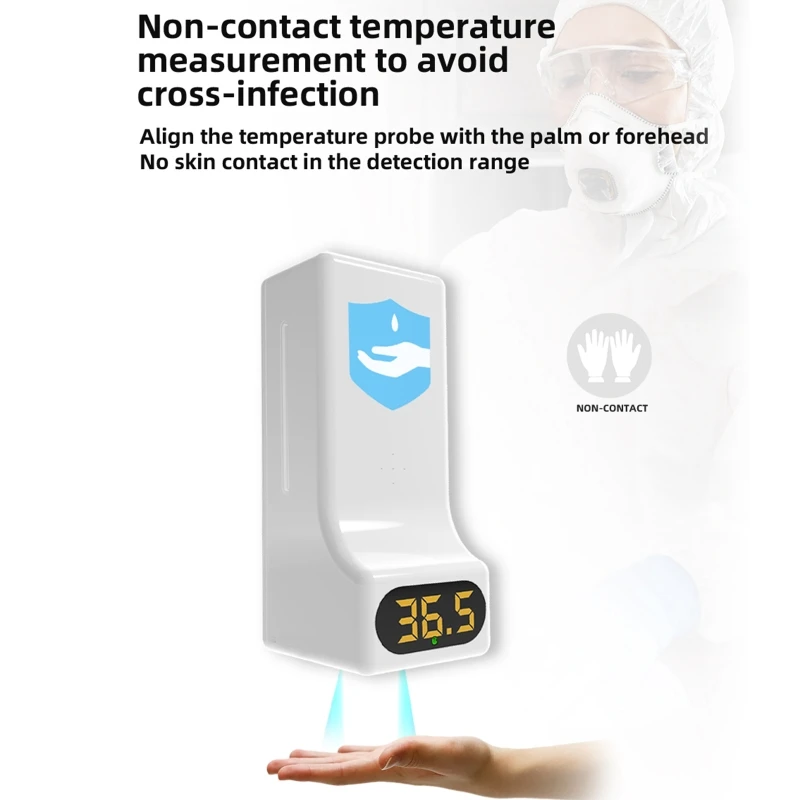 2 in 1 Automatic Soap Dispenser Wall-Mounted Infrared Thermometer Soap Dispenser
2 in 1 Automatic Soap Dispenser Wall-Mounted Infrared Thermometer Soap Dispenser