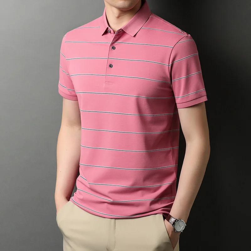 Men's summer Stripe Polo Shirt Short Sleeve summer new middle-aged and young men's wear men's loose Lapel T-shirt
Men's summer Stripe Polo Shirt Short Sleeve summer new middle-aged and young men's wear men's loose Lapel T-shirt