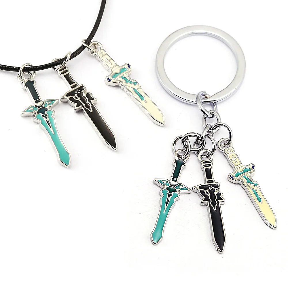 Anime Sword Art Online Keychains Necklace Kirigaya Kazuto Kirito Elucidator Asuna Sword Metal Keyrings Neckalces Pendants Figure
Anime Sword Art Online Keychains Necklace Kirigaya Kazuto Kirito Elucidator Asuna Sword Metal Keyrings Neckalces Pendants Figure