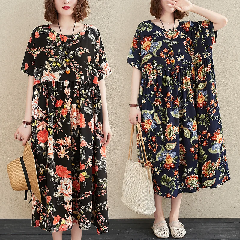 Plus Size Dress Women Summer Chiffon Sundress Beach Holiday Flower Print Dress 2021 Vintage Loose Casual Maxi Dress 5XL
Plus Size Dress Women Summer Chiffon Sundress Beach Holiday Flower Print Dress 2021 Vintage Loose Casual Maxi Dress 5XL