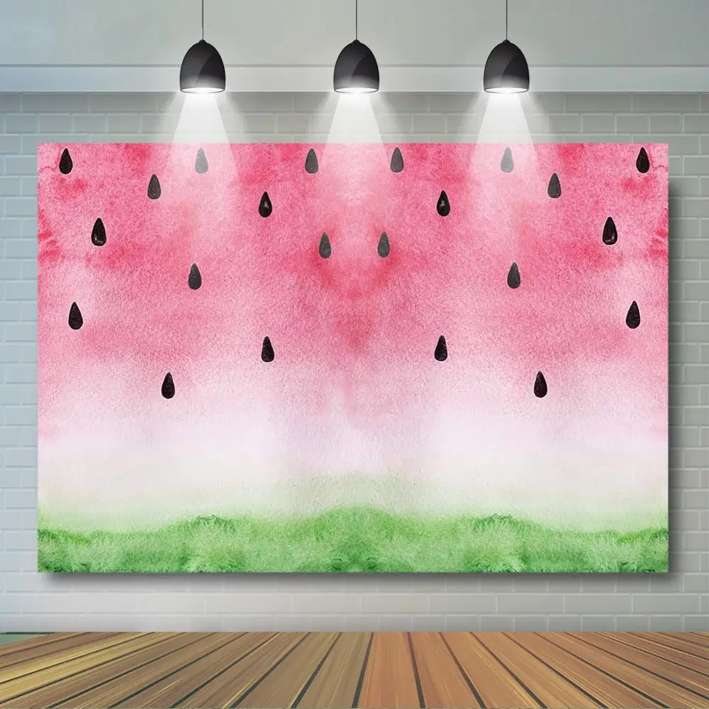 

Watermelon Backdrop for Newborn Baby Portrait Baby Shower Birthday Party Decor Summer Tutti Frutti Party Banner Cake G-1091