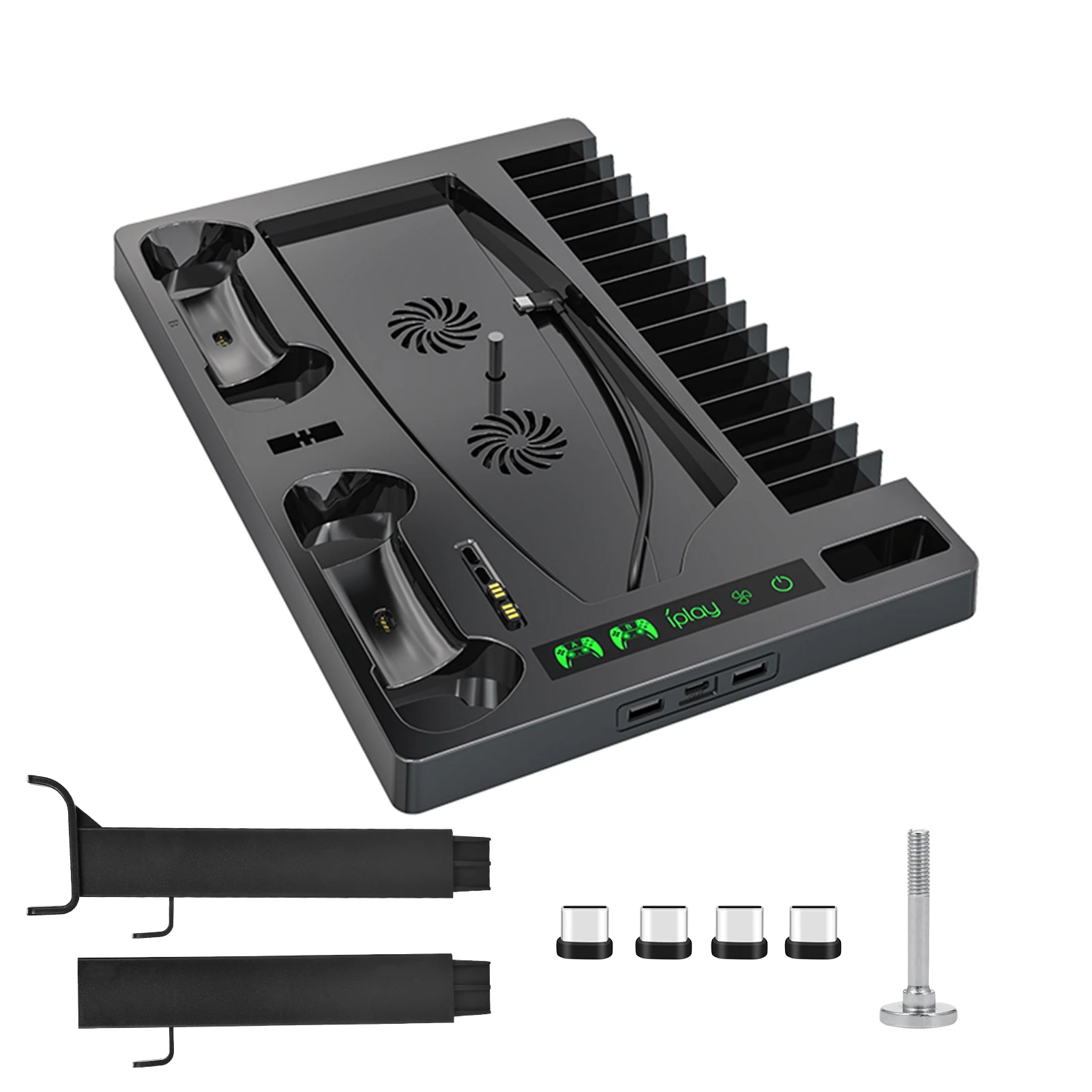 Vertical Stand For PS5 Dual Controller & Console Charging Station Cooling Fans 15 Game Disc Slots Remote Control Headset Stand
Vertical Stand For PS5 Dual Controller & Console Charging Station Cooling Fans 15 Game Disc Slots Remote Control Headset Stand