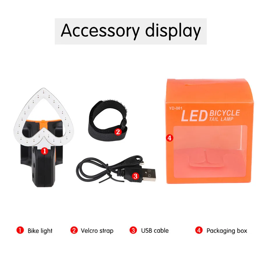 Powerful bike lights USB charging bicycle tail light waterproof LED night warning safety smart lampka rowerowa 35A5 | Спорт и