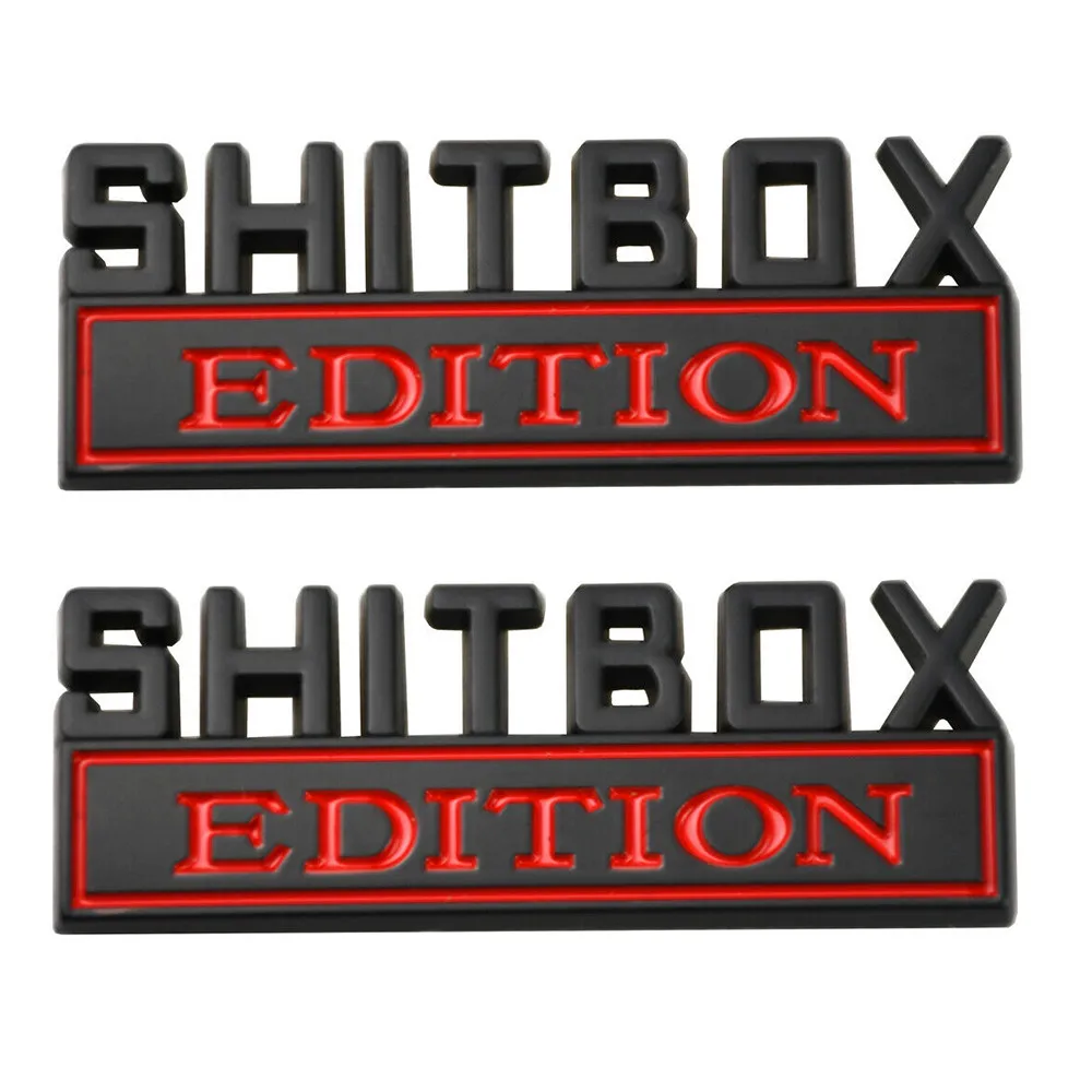 2 Pcs Car Sticker 2pcs 80x30mm Black Red Car FOR Truck Badge Zinc Alloy
