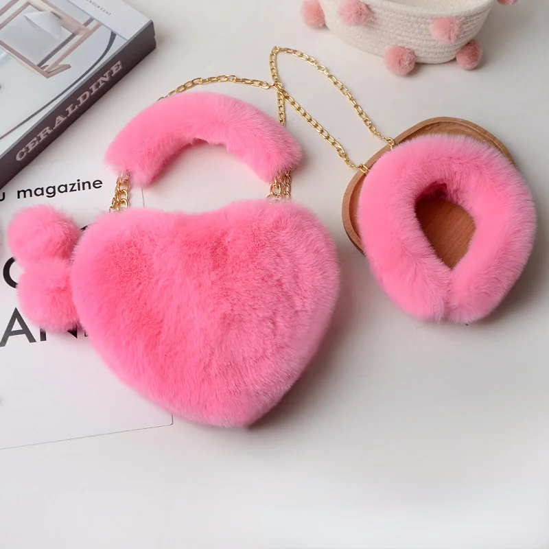 Faux Rex Rabbit Fur Purses and Handbags Women Heart Shape Shoulder Bags Headband Winter Female Crossbody Bag Ladies Tote
Faux Rex Rabbit Fur Purses and Handbags Women Heart Shape Shoulder Bags Headband Winter Female Crossbody Bag Ladies Tote