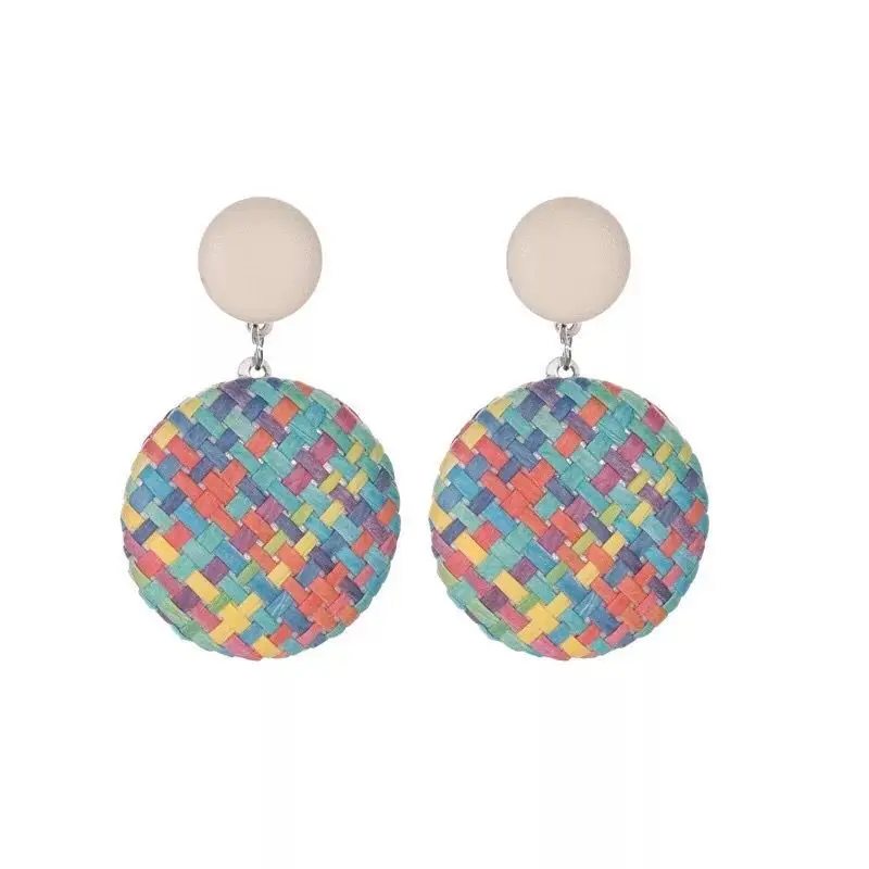 Peixin European and American earrings boho retro button earrings ethnic style woven papyrus round earrings for women sweet gift
Peixin European and American earrings boho retro button earrings ethnic style woven papyrus round earrings for women sweet gift
