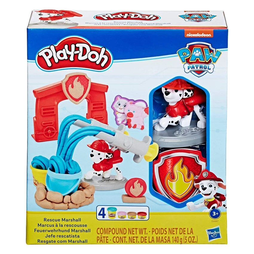 

Play-Doh Paw Patrol Rescue Rolling Chase Set and Nickelodeon Rescue Marshall Play Set Mold Tools DIY Plasticine Toy for Kids