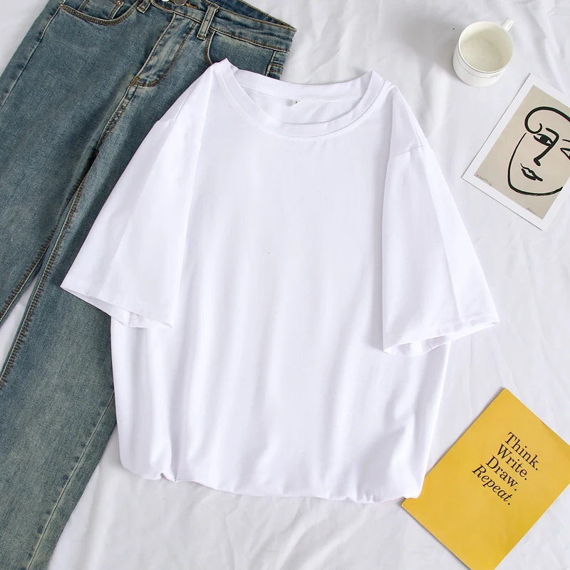 Summer White T-shirt Women's Short-Sleeved Solid Color Korean Fashionable Ins Internet Celebrity Loose Hong Kong Style
Summer White T-shirt Women's Short-Sleeved Solid Color Korean Fashionable Ins Internet Celebrity Loose Hong Kong Style