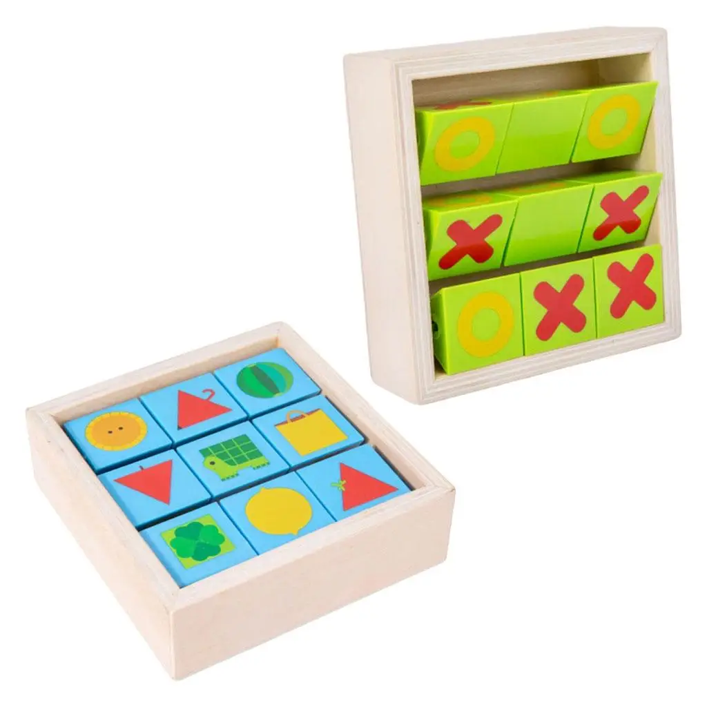Wooden Building Blocks Board Learning Tic TAC Toe Chess Flip Game Blocks Kit for Preschool Toddler
Wooden Building Blocks Board Learning Tic TAC Toe Chess Flip Game Blocks Kit for Preschool Toddler