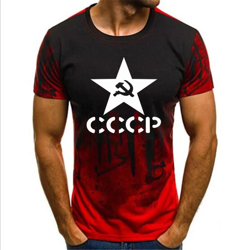 Gradient CCCP T Shirts Men USSR Soviet Union Man T-shirt Short Sleeve Moscow Russia Tees Cotton O Neck Tops
Gradient CCCP T Shirts Men USSR Soviet Union Man T-shirt Short Sleeve Moscow Russia Tees Cotton O Neck Tops