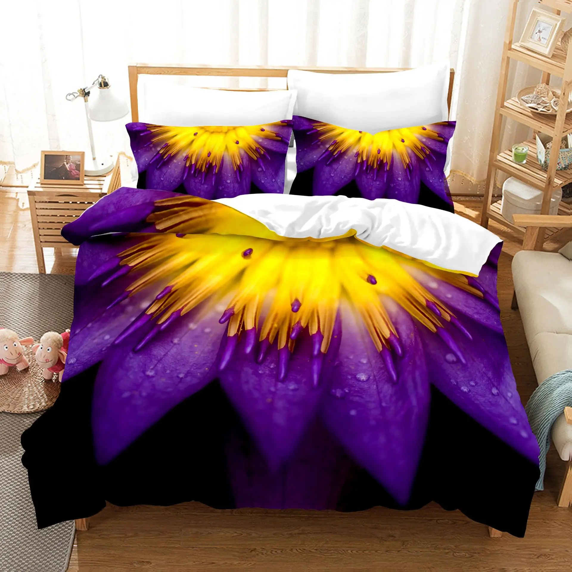 3D Duvet Cover Set Printed Dekbedovertrek Include 1 Duvet Cover 2 Pillowcases Microfiber Gorgeous Flowers Bedding Set
3D Duvet Cover Set Printed Dekbedovertrek Include 1 Duvet Cover 2 Pillowcases Microfiber Gorgeous Flowers Bedding Set