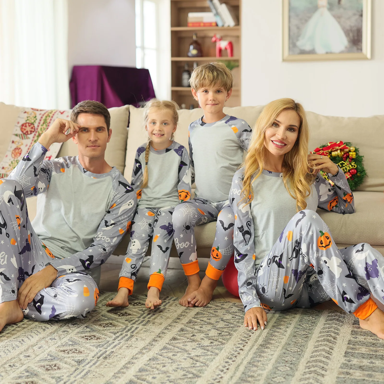 Семейный комплект пижам Рождественская одежда для сна мамы отца ребенка ночная