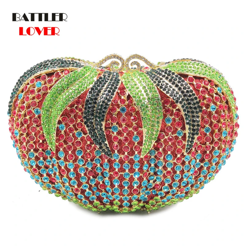 Women Bridal Wedding Evening Party Bag Diamond Luxury Vegetable Tomato Fruit Strawberry Clutches Female Pumpkin Cart Handbags
Women Bridal Wedding Evening Party Bag Diamond Luxury Vegetable Tomato Fruit Strawberry Clutches Female Pumpkin Cart Handbags