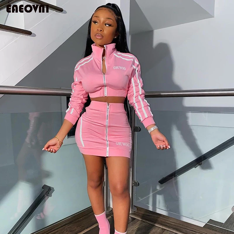 Streetwear Two Piece Set Women Suits Summer Club Neon Pink Outfits 2 Piece Skirt Set Tracksuit Female Ladies Matching Sets 2020
Streetwear Two Piece Set Women Suits Summer Club Neon Pink Outfits 2 Piece Skirt Set Tracksuit Female Ladies Matching Sets 2020