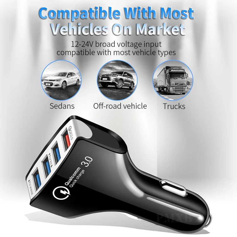 Car USB Charger 4 Ports Quick Charge 3.0 Car Charger QC3.0 Mobile Phone Adapter For iphone Huawei Xiaomi Android Samsung in Car
Car USB Charger 4 Ports Quick Charge 3.0 Car Charger QC3.0 Mobile Phone Adapter For iphone Huawei Xiaomi Android Samsung in Car
